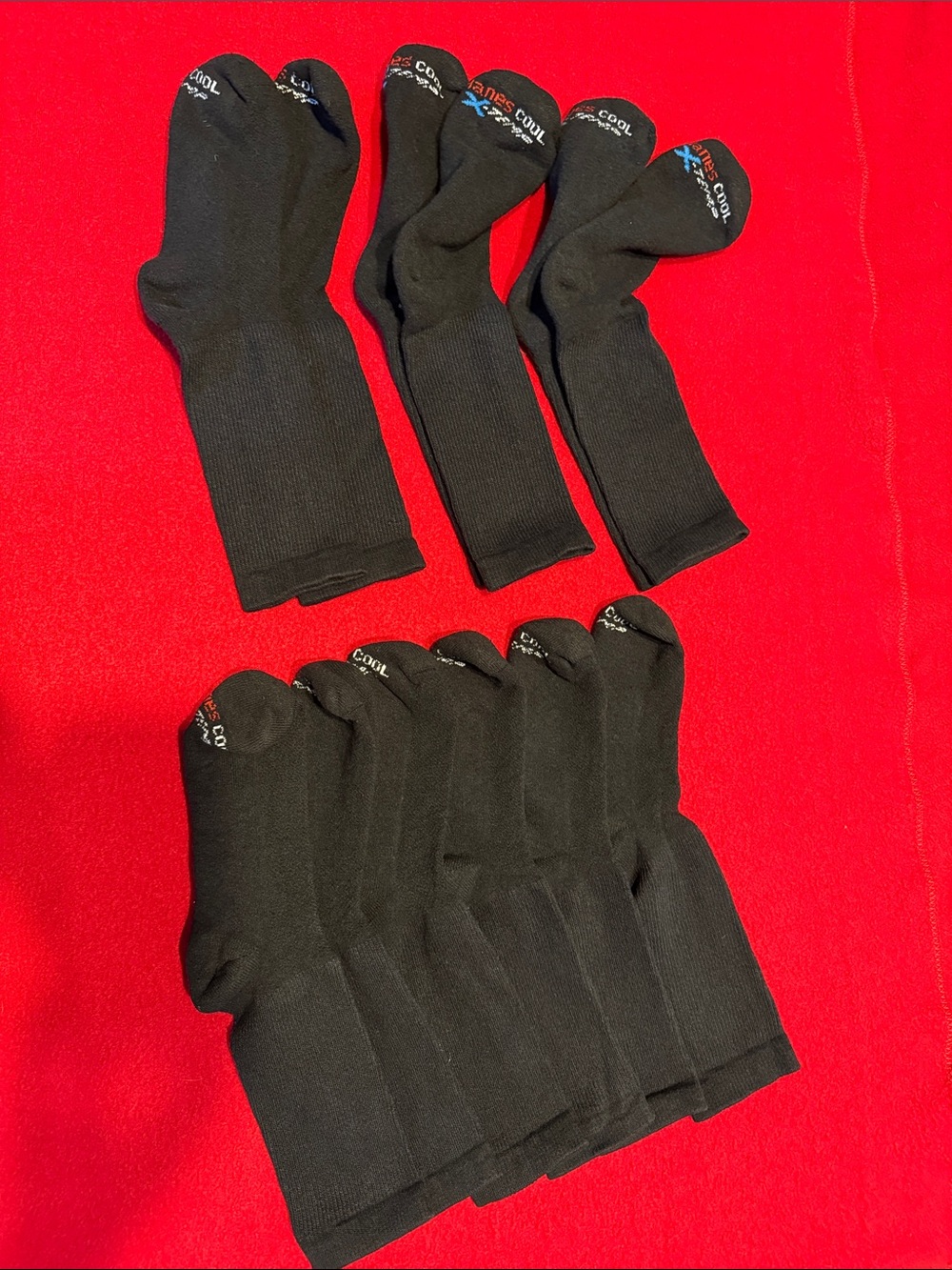 Hanes Boys' Black Crew Socks XTempCool Cushioned Moisture Wicking Medium